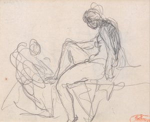 2つの図-おそらくダイアナの浴場 作： George Romney